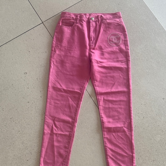 CHANEL Denim - CHANEL Pink Skinny Jeans for Women